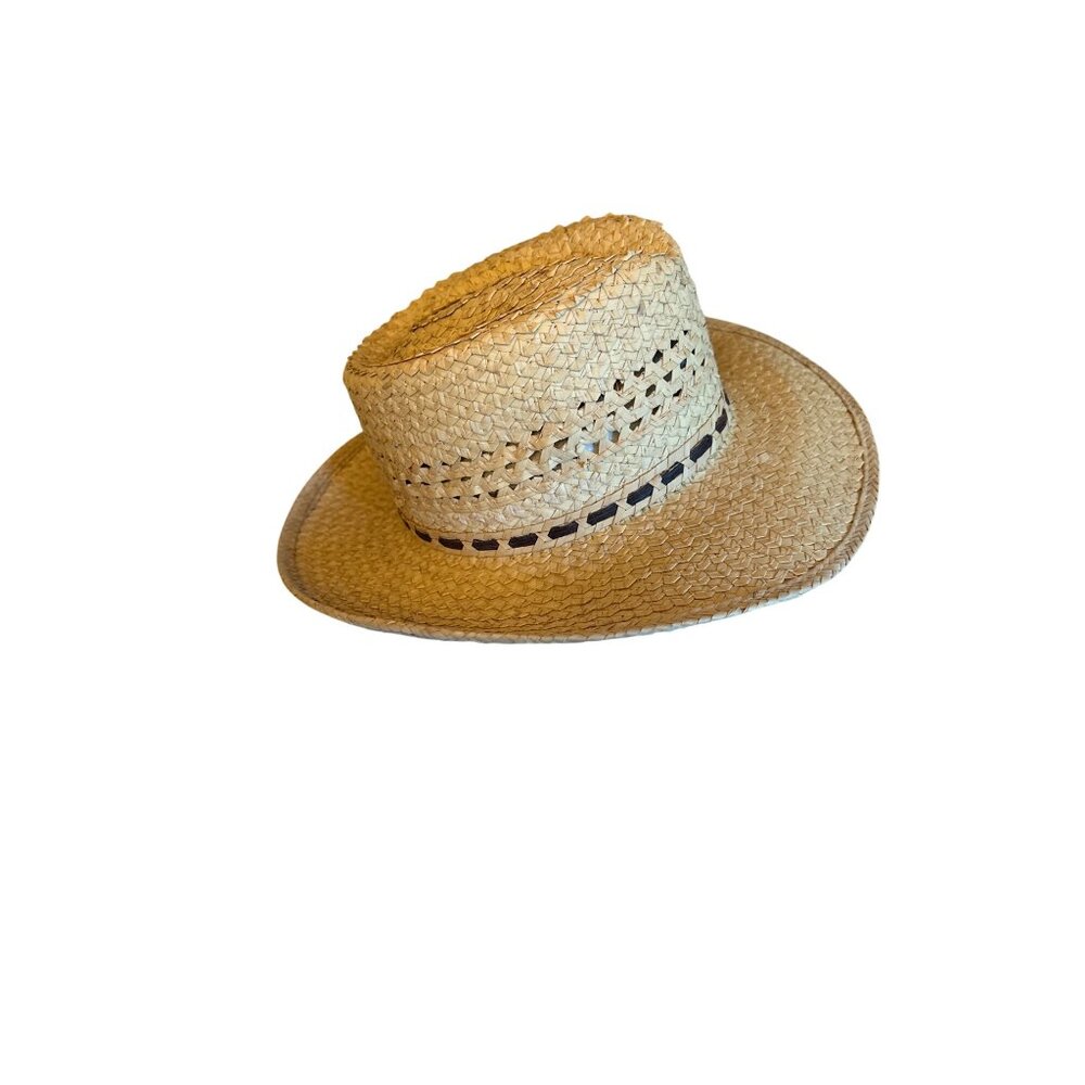 Natural Straw Cowboy Hat Size 7 Made In USA